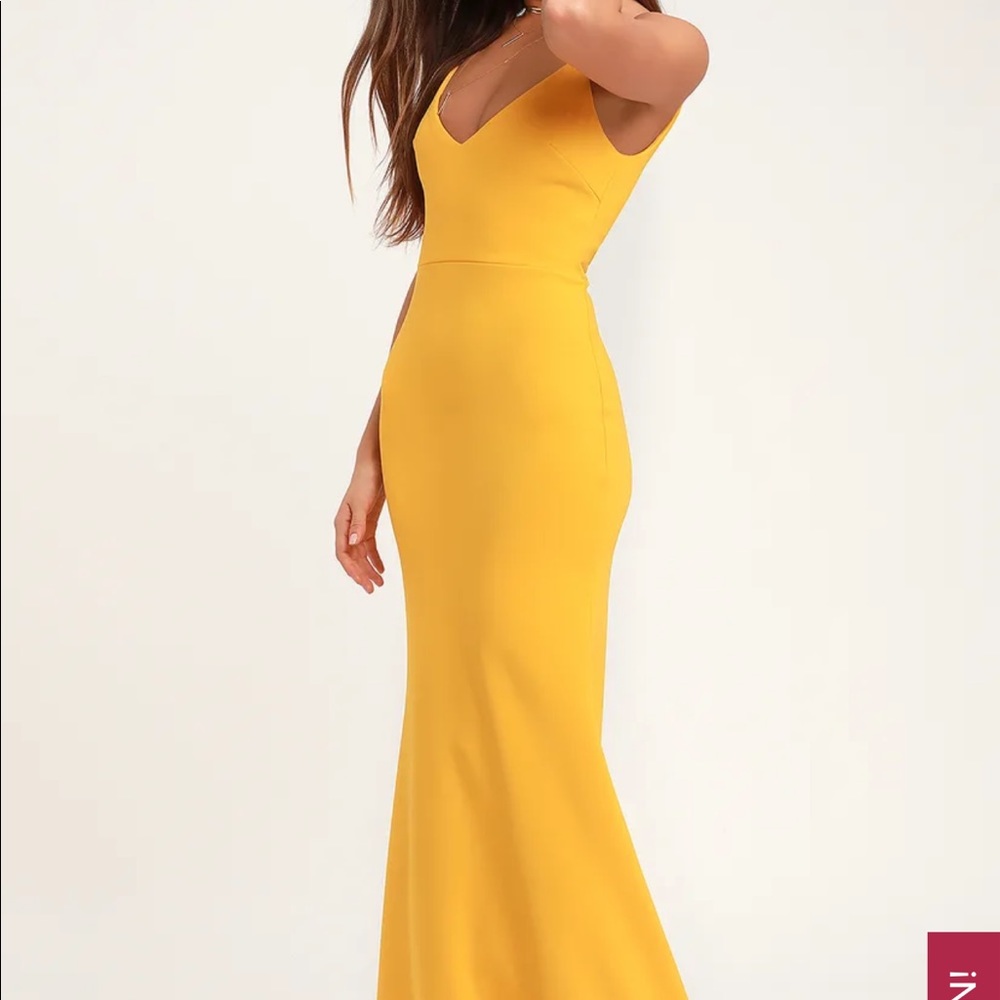 Lulus infinite glory golden yellow maxi dress☀️
